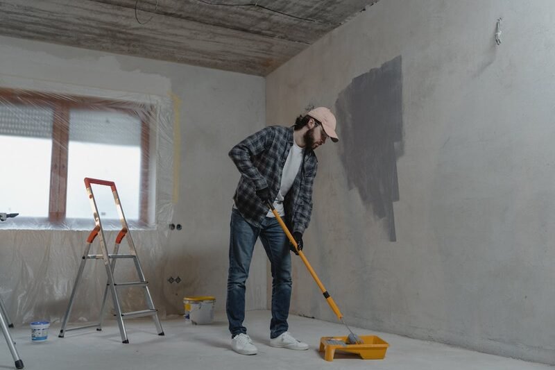Bold painted accent feature wall